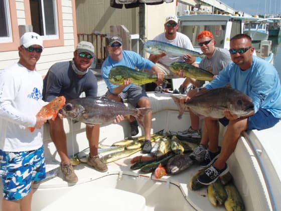 group of anglers on Marathon fishing charter